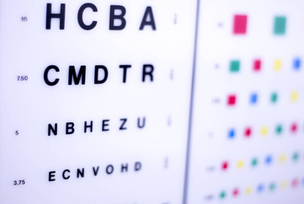 Optician eye test chart