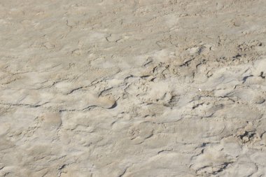 Okyanus tarafından sahilde kum