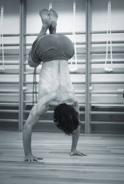 Man yoga handstand