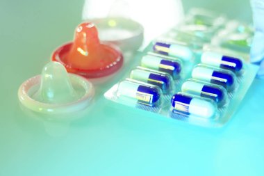 Rubber condom contraceptive clipart