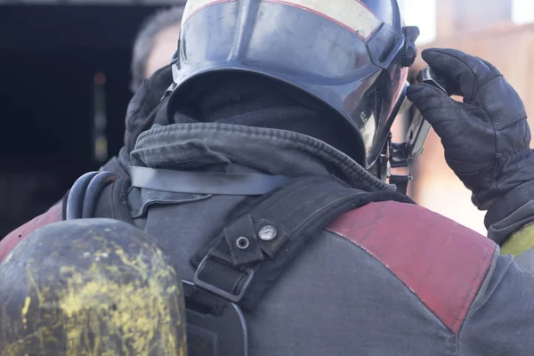 Bombero estación de entrenamiento contra incendios taladro —  Fotos de Stock