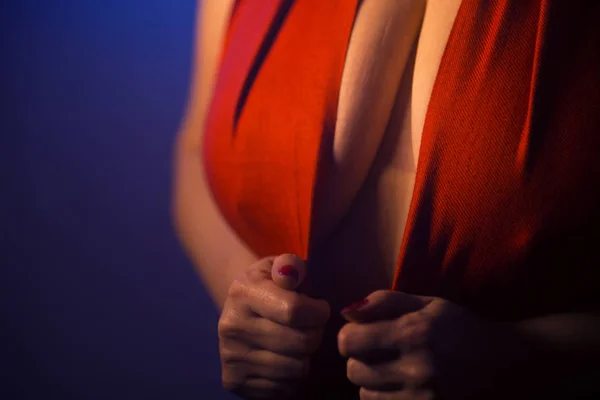 Грудаста сексуальна леді великі груди — стокове фото