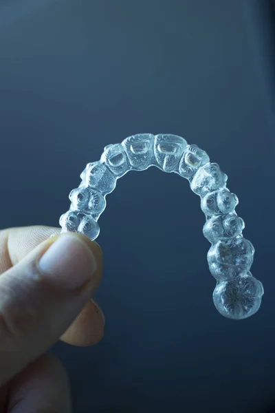 Invisible dental teeth aligners — Stock Photo, Image