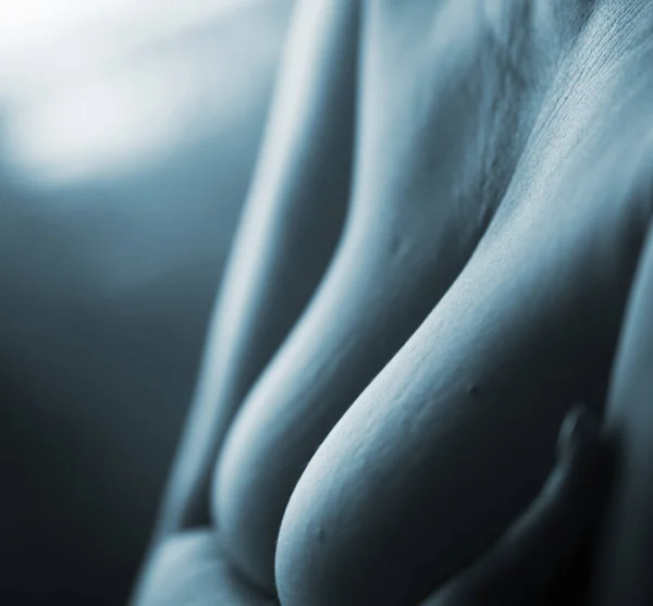 Busty Szczupły Sexy Lady Bardzo Duży Erotyczne Piersi Topless Dekolt — Zdjęcie stockowe