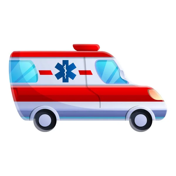救护车汽车图标，卡通风格 — 图库矢量图片