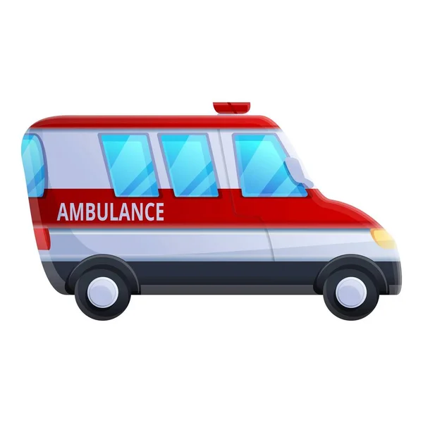 Icône du véhicule ambulancier, style dessin animé — Image vectorielle