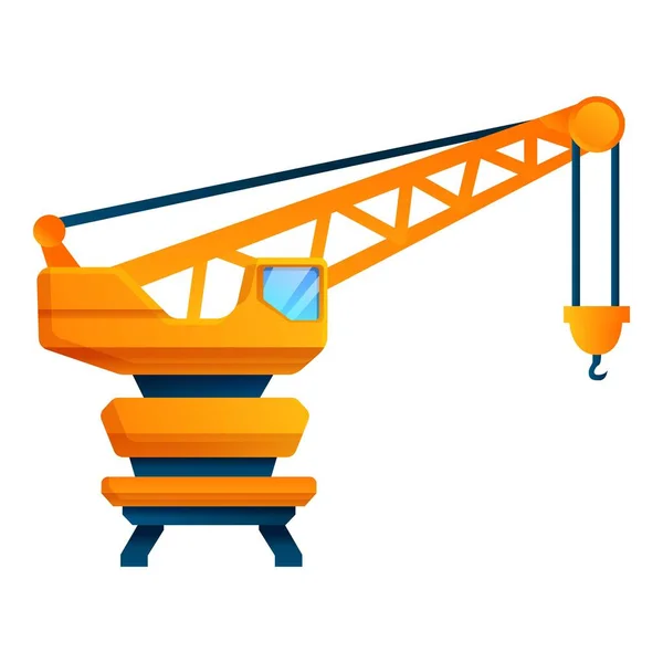 Ship port crane icon, cartoon style — Stock Vector