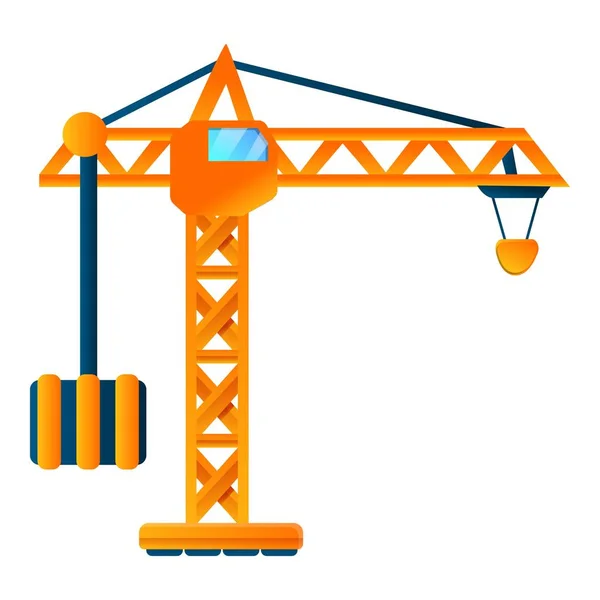 Sky construction crane icon, cartoon style — Stock Vector