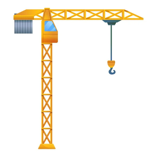 Muat ikon crane konstruksi, gaya kartun - Stok Vektor