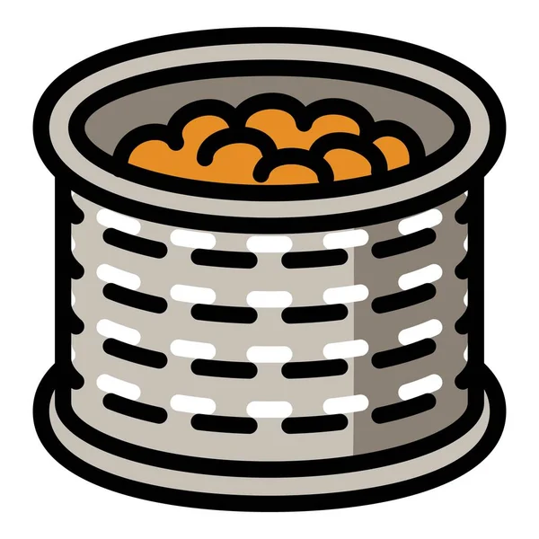 Icono de lata de maní, estilo de contorno — Vector de stock