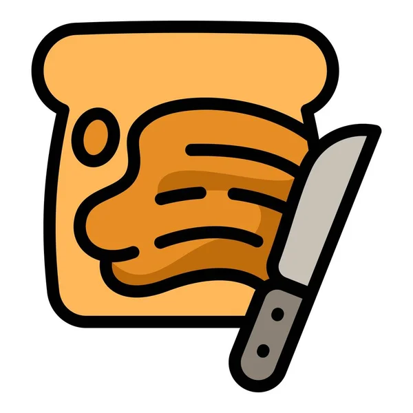 Couteau icône beurre d'arachide, style contour — Image vectorielle