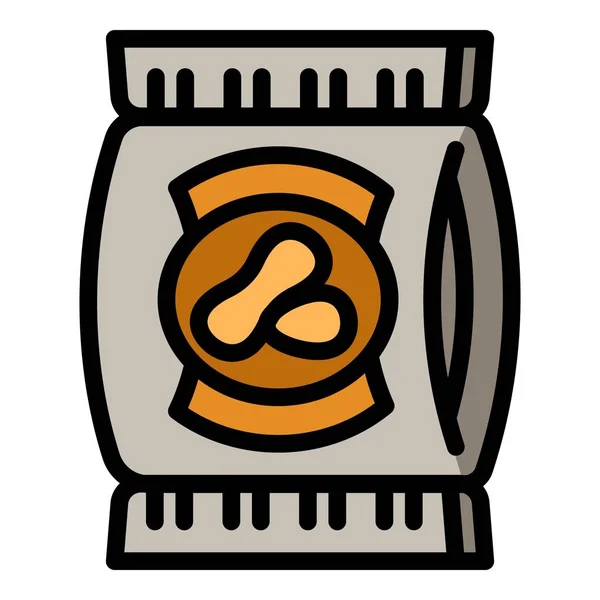 Целый арахисовый пакет значок, стиль наброска — стоковый вектор