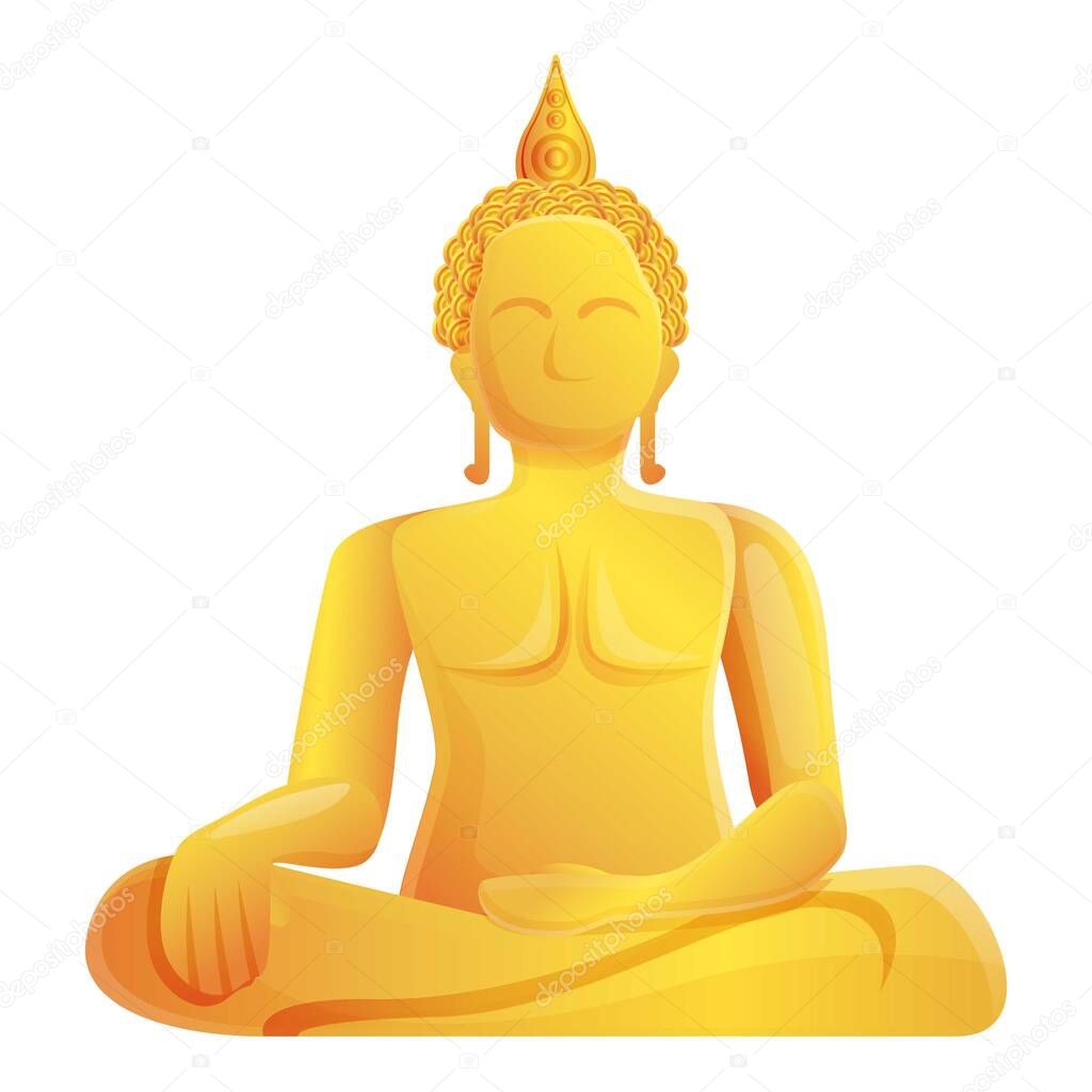 Wat Muang Buddha icon, cartoon style