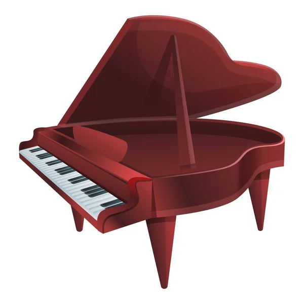 Icono de piano de cola marrón, estilo de dibujos animados — Vector de stock