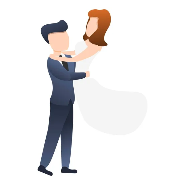 Marido tomar novia icono, estilo de dibujos animados — Archivo Imágenes Vectoriales