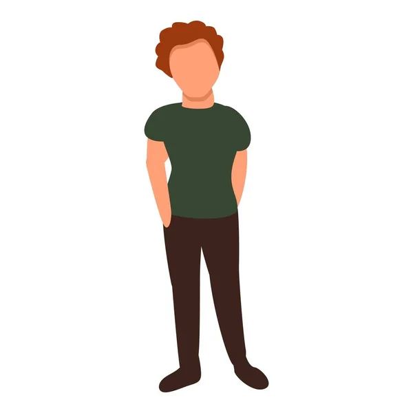 Icône homme aux cheveux rouges, style dessin animé — Image vectorielle
