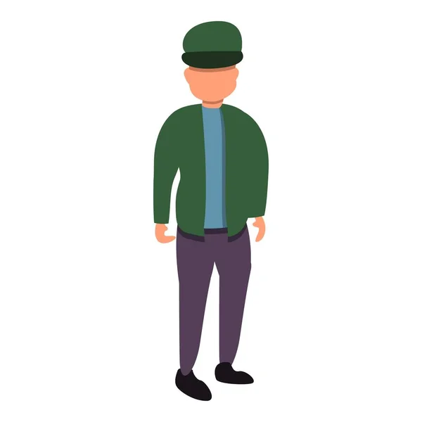 Man with cap icon, cartoon style — Stock Vector