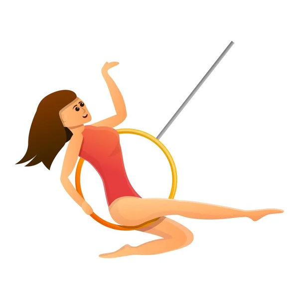 Circus actress icon, cartoon style — Stock Vector