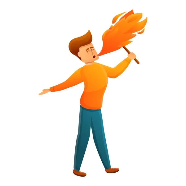 Icono de espectáculo de fuego, estilo de dibujos animados — Vector de stock