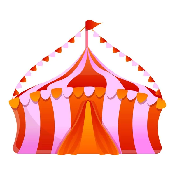 Icône de tente de cirque, style dessin animé — Image vectorielle