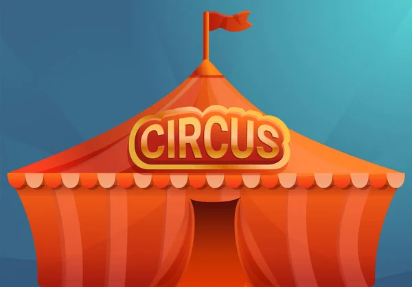 Circus pe albastru fundal concept banner, stil de desene animate — Vector de stoc