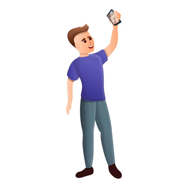 Τουριστική selfie εικονίδιο, στυλ κινουμένων σχεδίων — Διανυσματικό Αρχείο