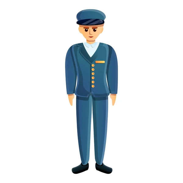 Icône uniforme bleu soldat, style dessin animé — Image vectorielle