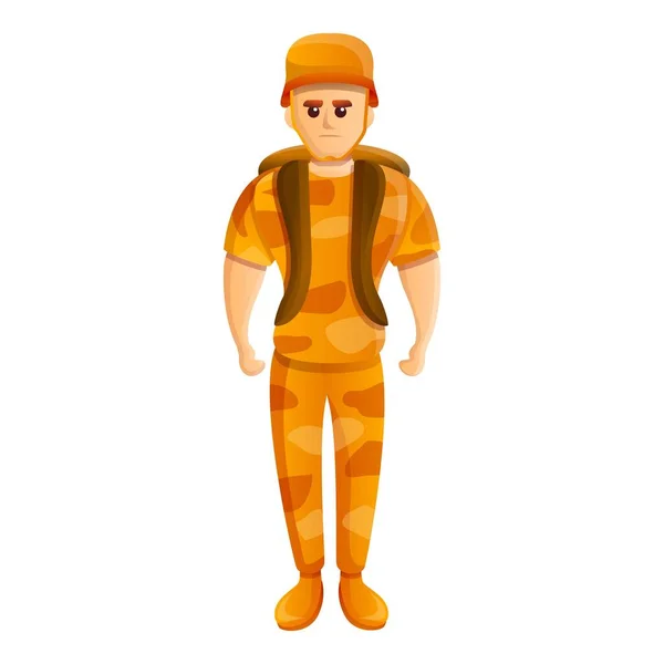 군인 사막 유니폼의 아이콘, 만화 스타일 — 스톡 벡터