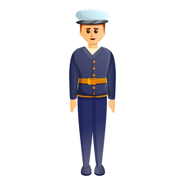 Marine soldier icon, cartoon style — Stock Vector