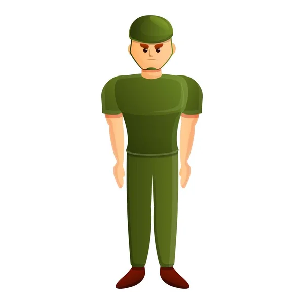 Ícone soldado sério, estilo cartoon —  Vetores de Stock