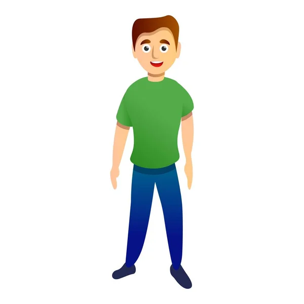 Icône de garçon souriant, style dessin animé — Image vectorielle