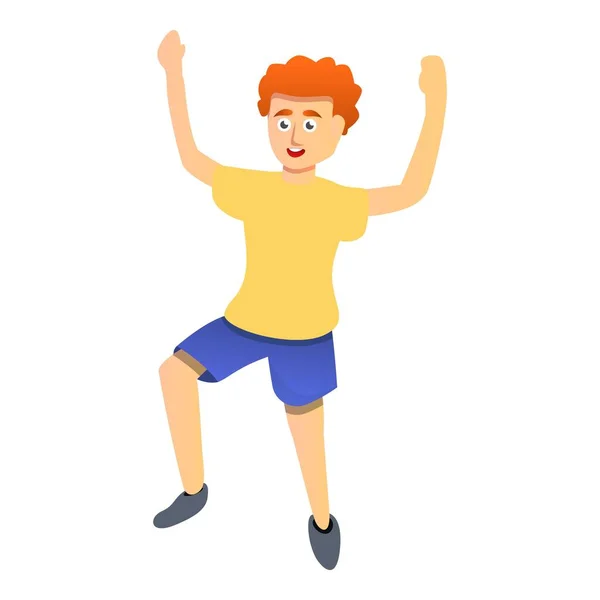 Ícone do menino dançando, estilo dos desenhos animados — Vetor de Stock