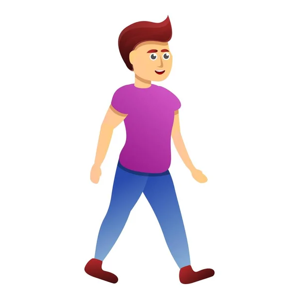 Walking boy icon, cartoon style — Stock Vector