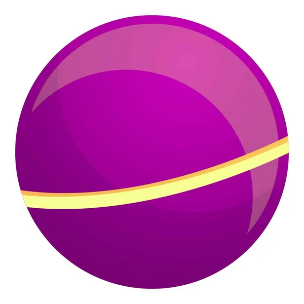 Фіолетова іконка дитячого м'яча, мультиплікаційний стиль — стоковий вектор