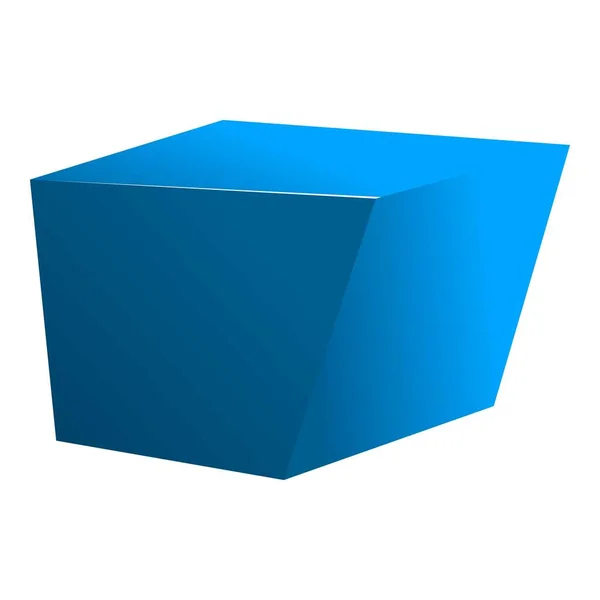 Icône cube bleu, style dessin animé — Image vectorielle