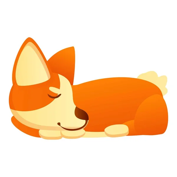 Икона спящей собаки Корги, стиль мультфильма — стоковый вектор