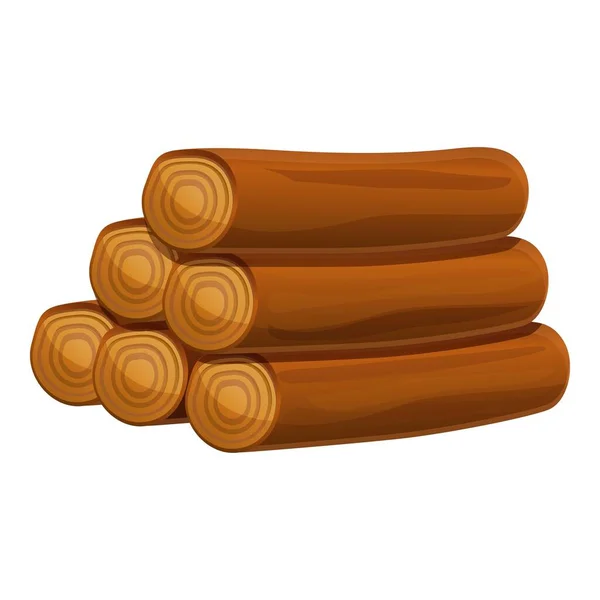 Árvore barra de madeira pilha ícone, estilo dos desenhos animados —  Vetores de Stock