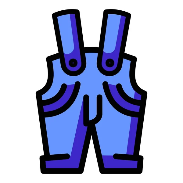 Blauwe overall icoon, outline stijl — Stockvector