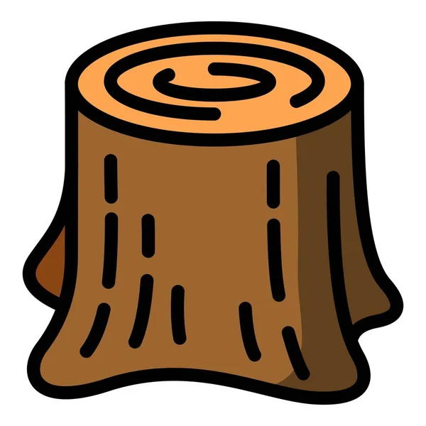 Forest tree stump icon, outline style — Stock Vector