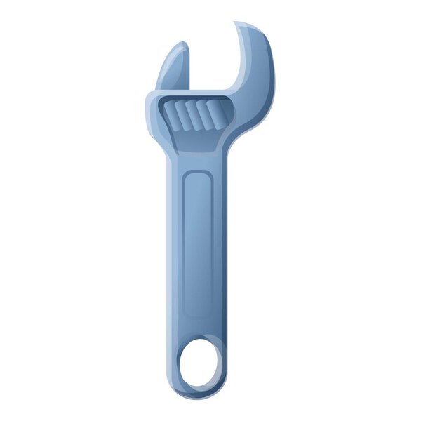 Adjustable wrench icon, cartoon style