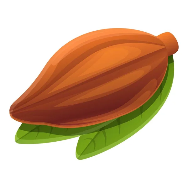 Icono de fruta de cacao, estilo de dibujos animados — Vector de stock
