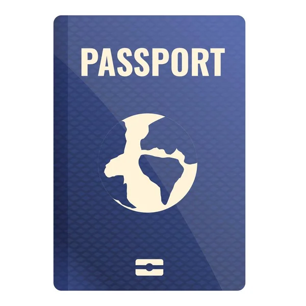Icône passeport international, style dessin animé — Image vectorielle