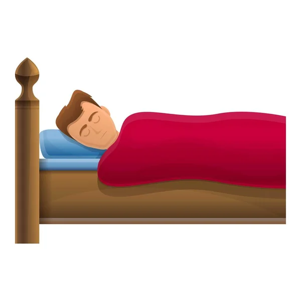 Ícone menino dormindo, estilo dos desenhos animados — Vetor de Stock