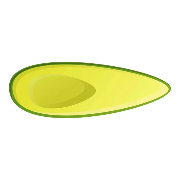 Slice avocado icon, cartoon style — ストックベクタ