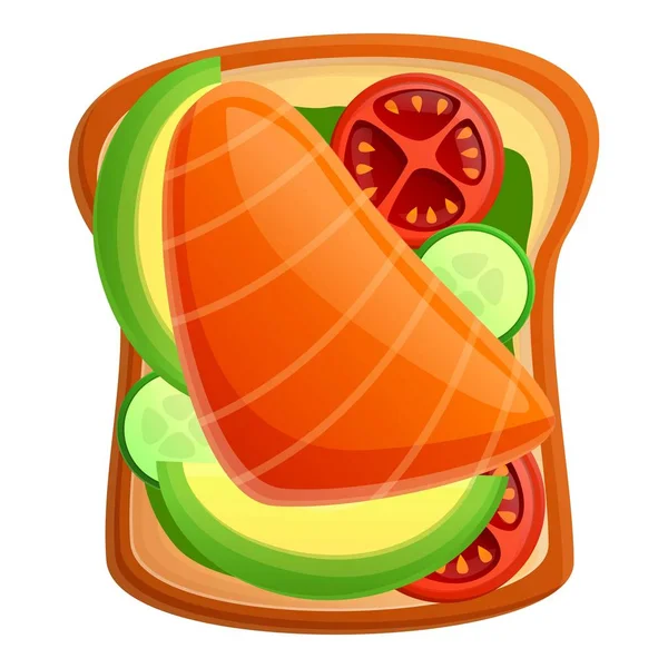 Toast red fish icon, cartoon style — Stock Vector