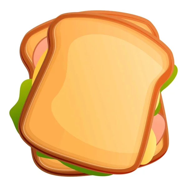 School lunch toast icon, cartoon style — Stock Vector