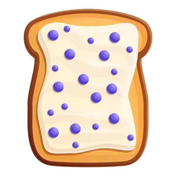 Toast butter berry icon, cartoon style — Stock Vector