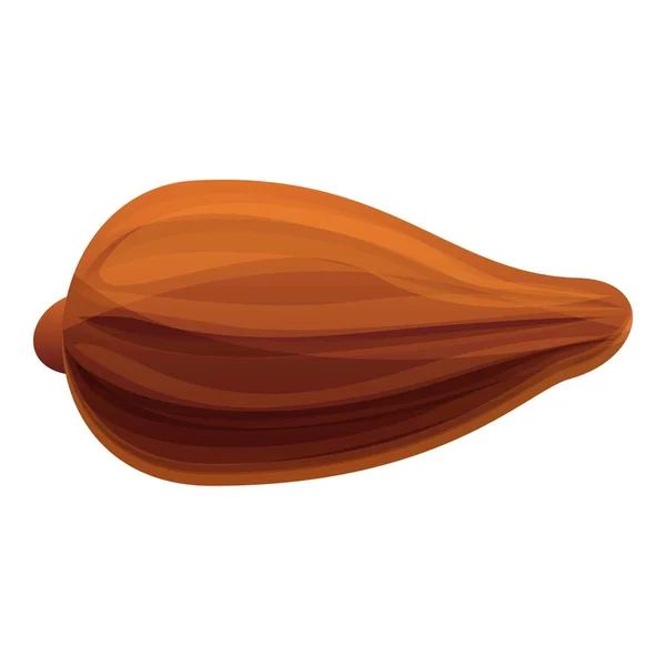 Icône de fruits de cacao brun, style dessin animé — Image vectorielle