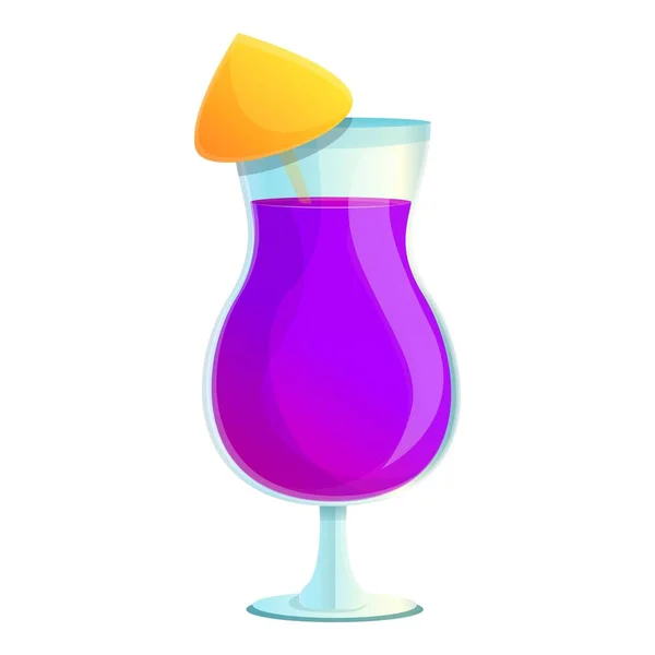 Icône cocktail violet, style dessin animé — Image vectorielle