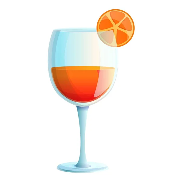 Icona cocktail di frutta arancione, stile cartone animato — Vettoriale Stock